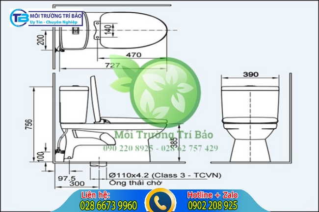 K&iacute;ch thước bồn cầu Inax 2 khối