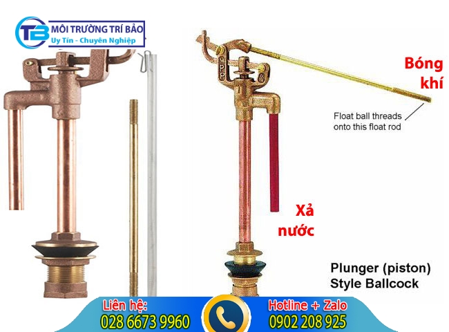 Điều chỉnh phao bằng pittong đồng có thể tiết kiệm nước khi sử dụng bồn cầu