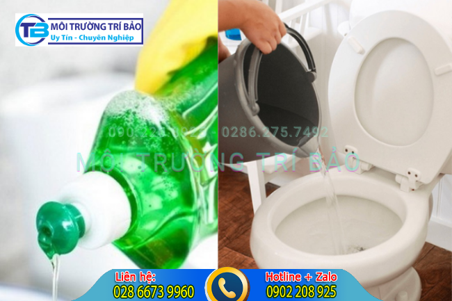 Nước rửa chén cũng có thể thông cầu nghẹt.