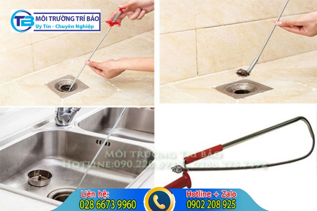 Dụng cụ th&ocirc;ng cống tại nh&agrave;.