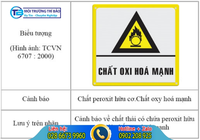​Chất thải nguy hại oxi h&oacute;a mạnh
