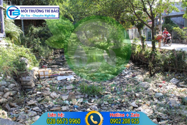 Nước thải g&acirc;y &ocirc; nhiễm.