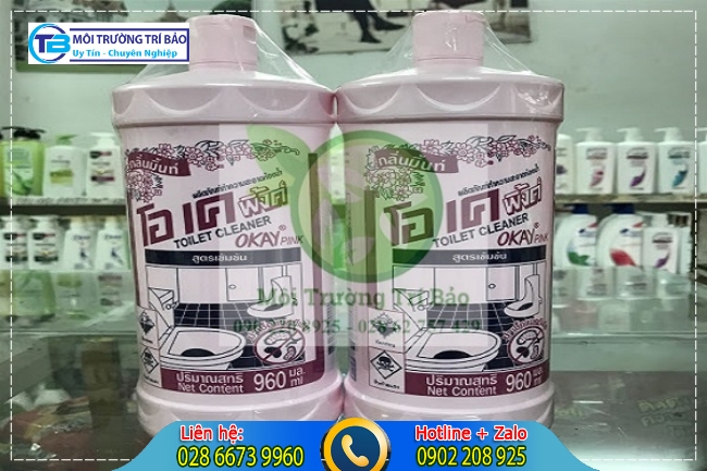 Dung dịch vệ sinh bồn cầu Okay Pink.