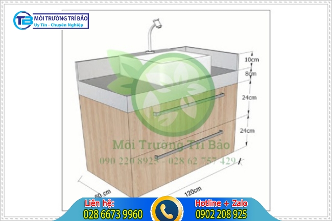 Kích thước lavabo nổi