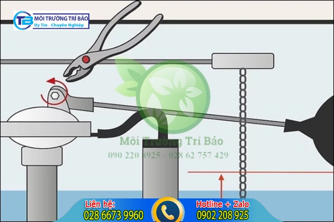 c&aacute;ch sửa bồn cầu bị r&ograve; rỉ - chỉnh phao nước