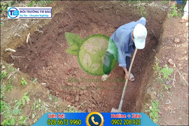 c&aacute;ch x&acirc;y bể phốt 2 ngăn đ&agrave;o hố