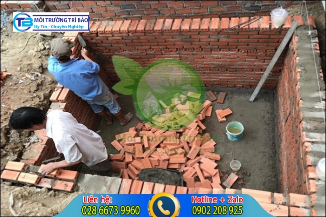 x&acirc;y bể phốt 2 ngăn